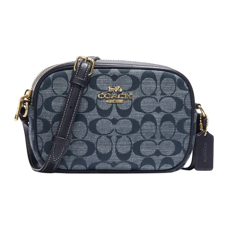 COACH Jamie Canvas With Leather Camera Bag Shoulder Bag Crossbody Bag Mini Women's Denim Blue