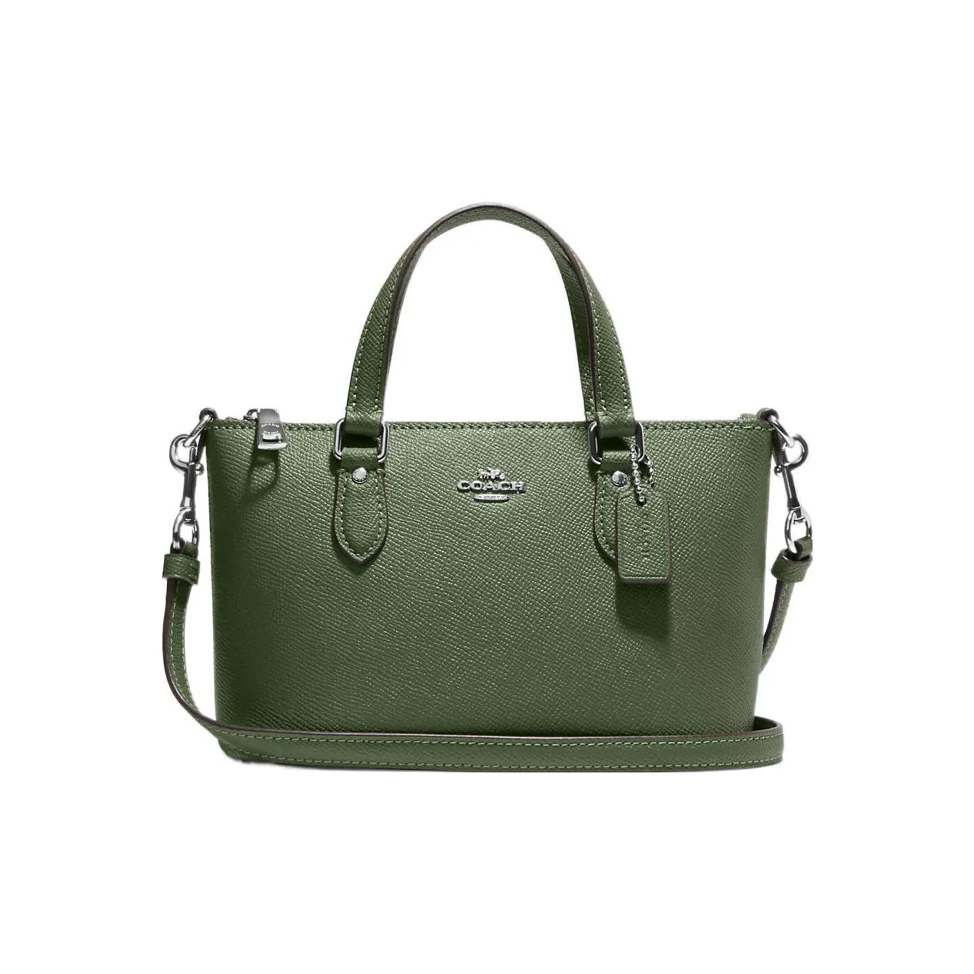COACH Gallery Leather Handbag Shoulder Bag Crossbody Bag Small Size Women's Olive Green
