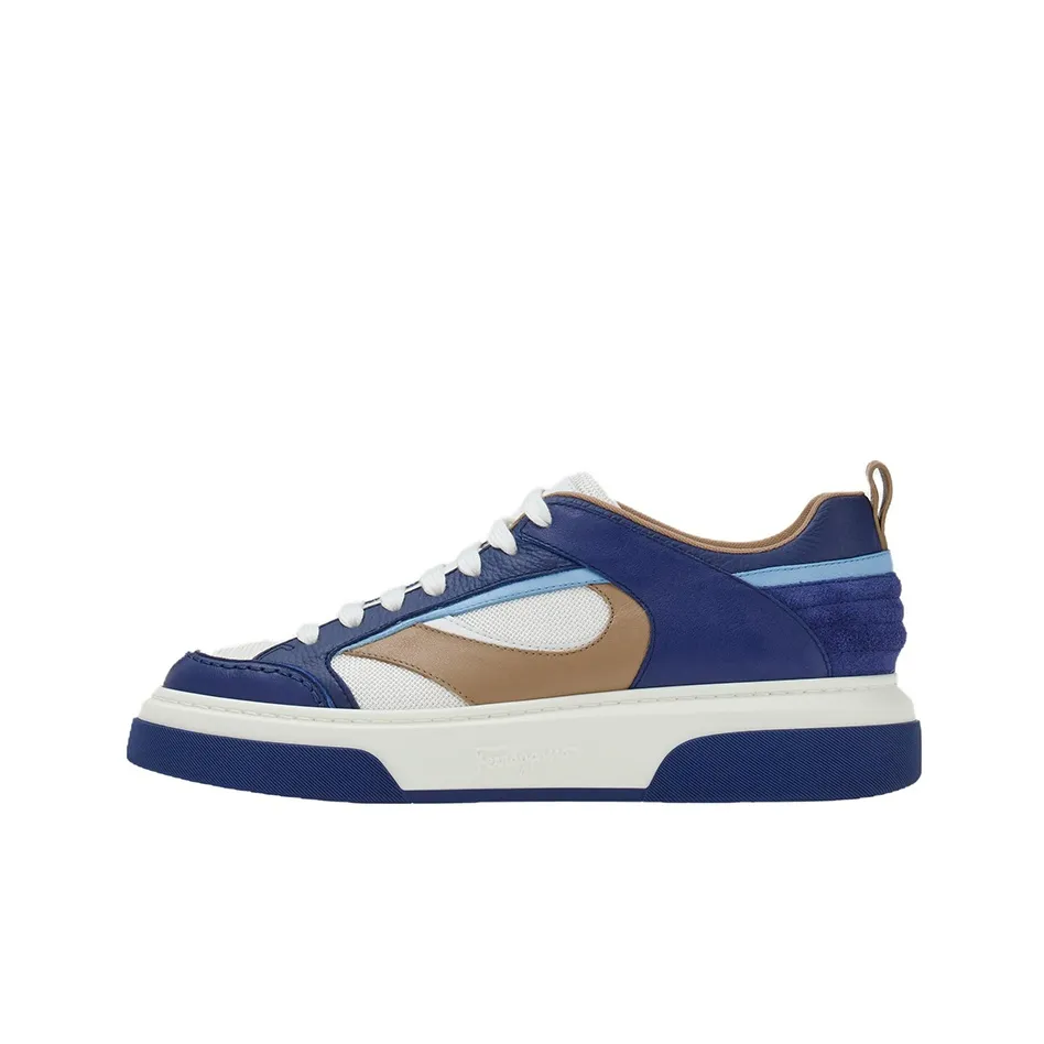 FERRAGAMO Stylish Skateboarding Shoes Men's Blue White