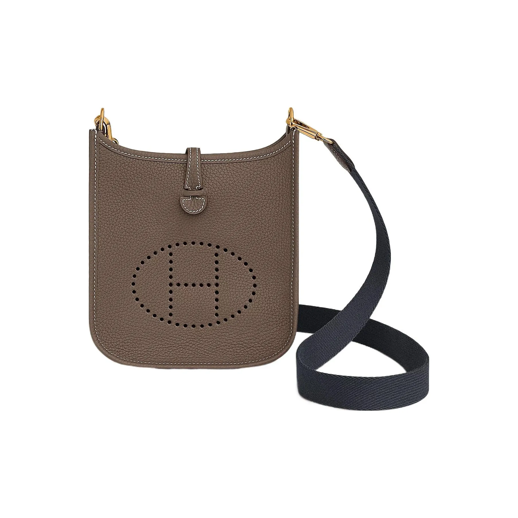 HERMES Evelyne Clemence Bullock Leather Shoulder Bag, Crossbody Bag Unisex