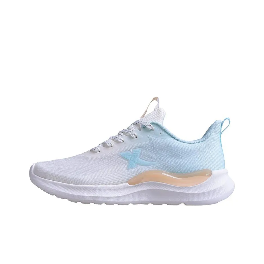 XTEP Cloud DC Slip Resistant, Abrasion Resistant, Breathable Low Top Running Shoes Women's White Blue Orange