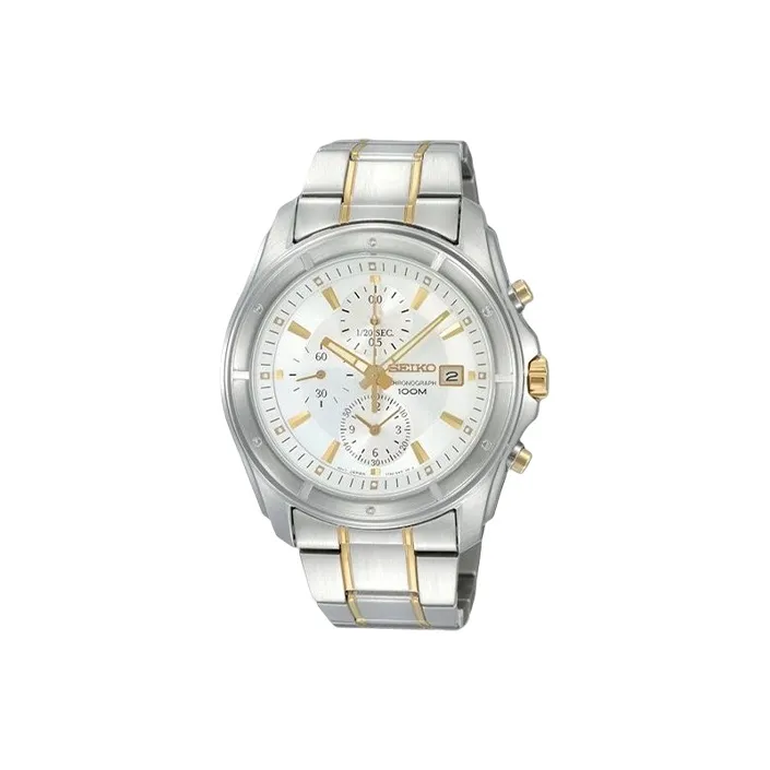 SEIKO Chronograph Series Кварцевый механизм Часы Мужские Белый циферблат