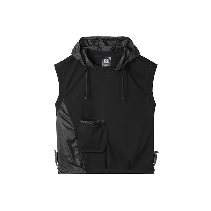 NORVINCY Breathable Solid Color 100% Cotton Sleeveless Hooded T Shirt Unisex
