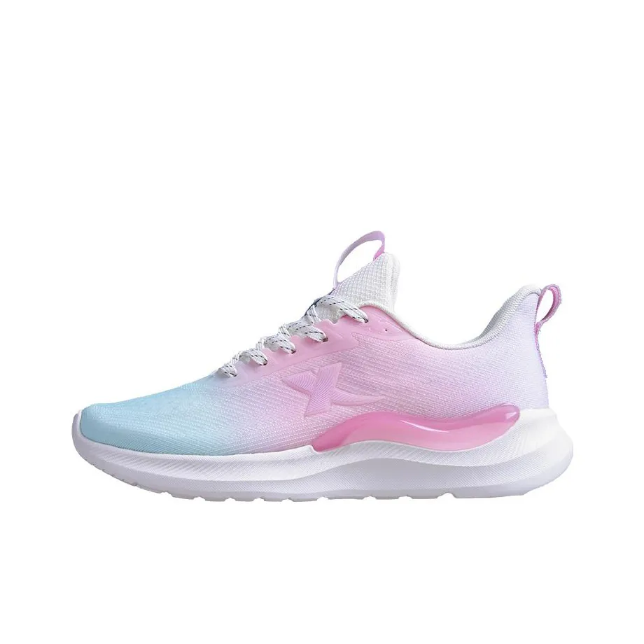 XTEP Cloud DC Slip Resistant, Abrasion Resistant, Breathable Low Top Running Shoes Women's Pink Blue