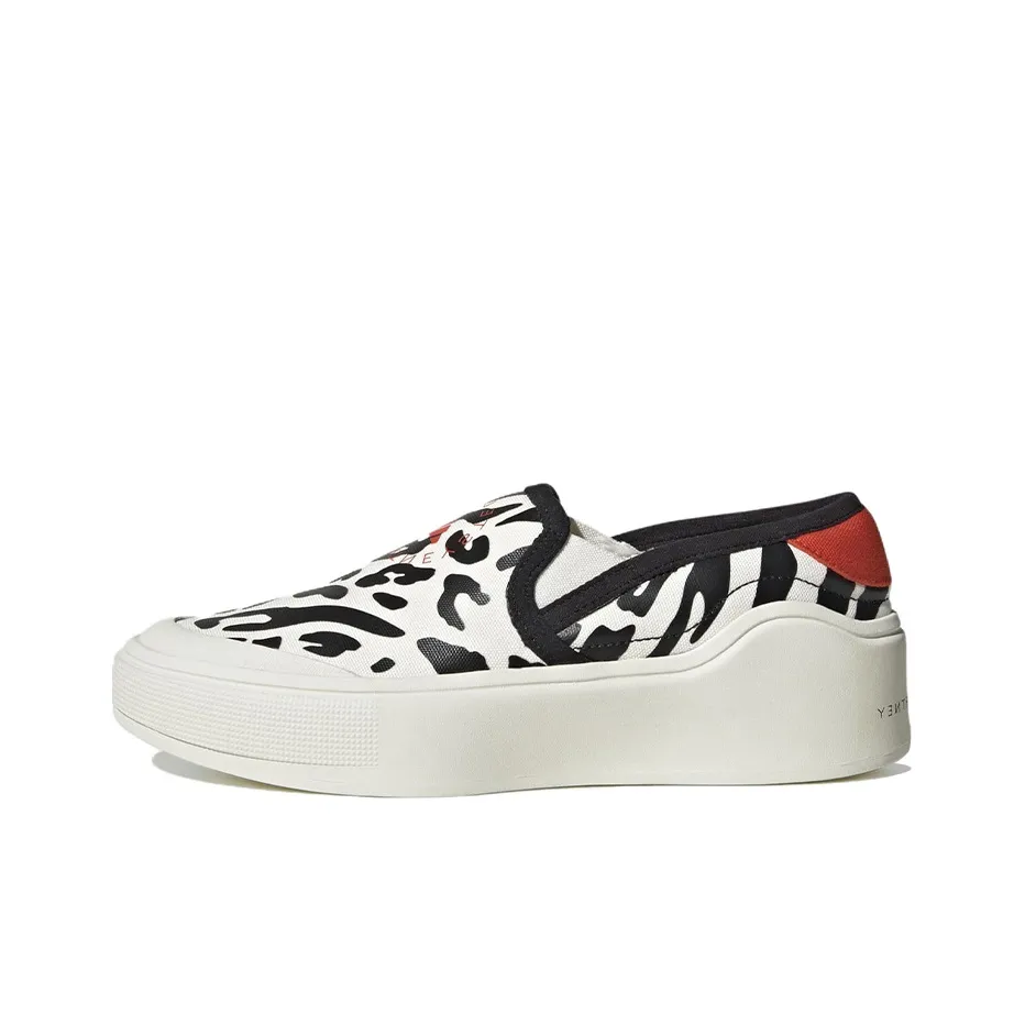 Adidas By Stella McCartney Court Slip On Shoes 'Off White Black Burnt Cayenne' Women's