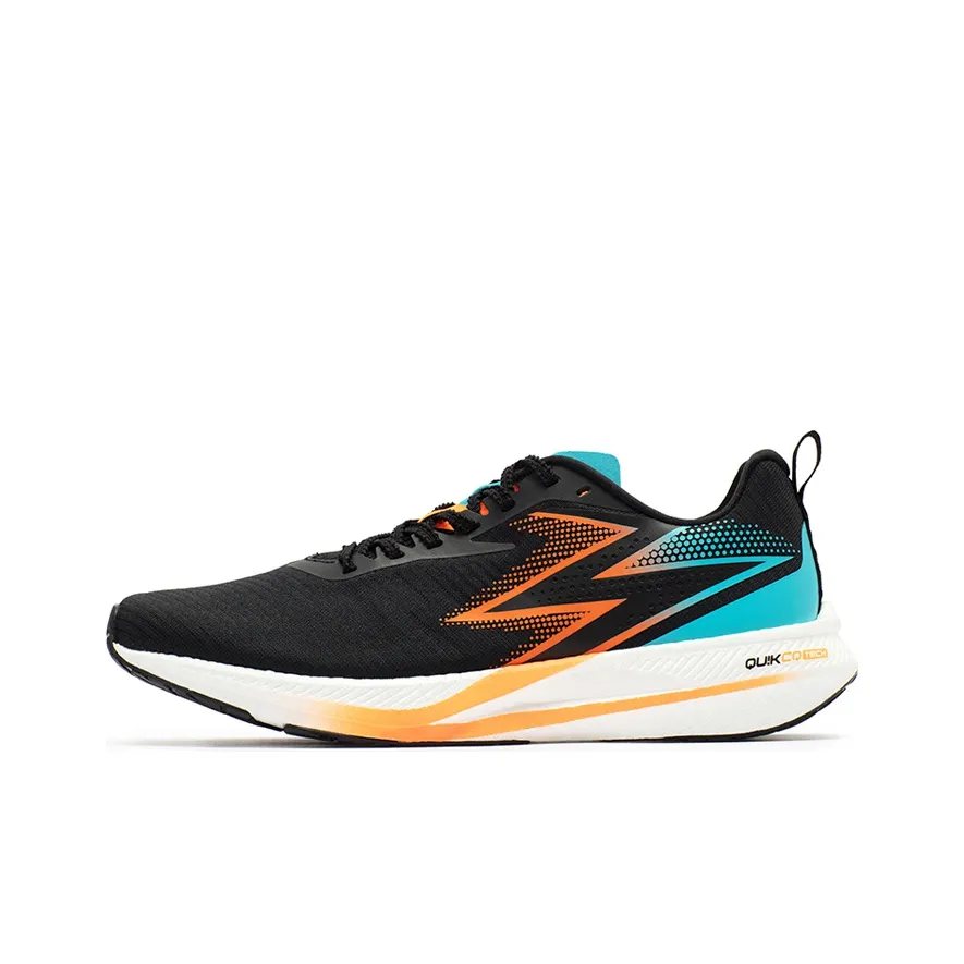 361° CQT Shock Absorbers With Slip Resistant And Abrasion Resistant Properties Low Top Running Shoes Men's Black Orange