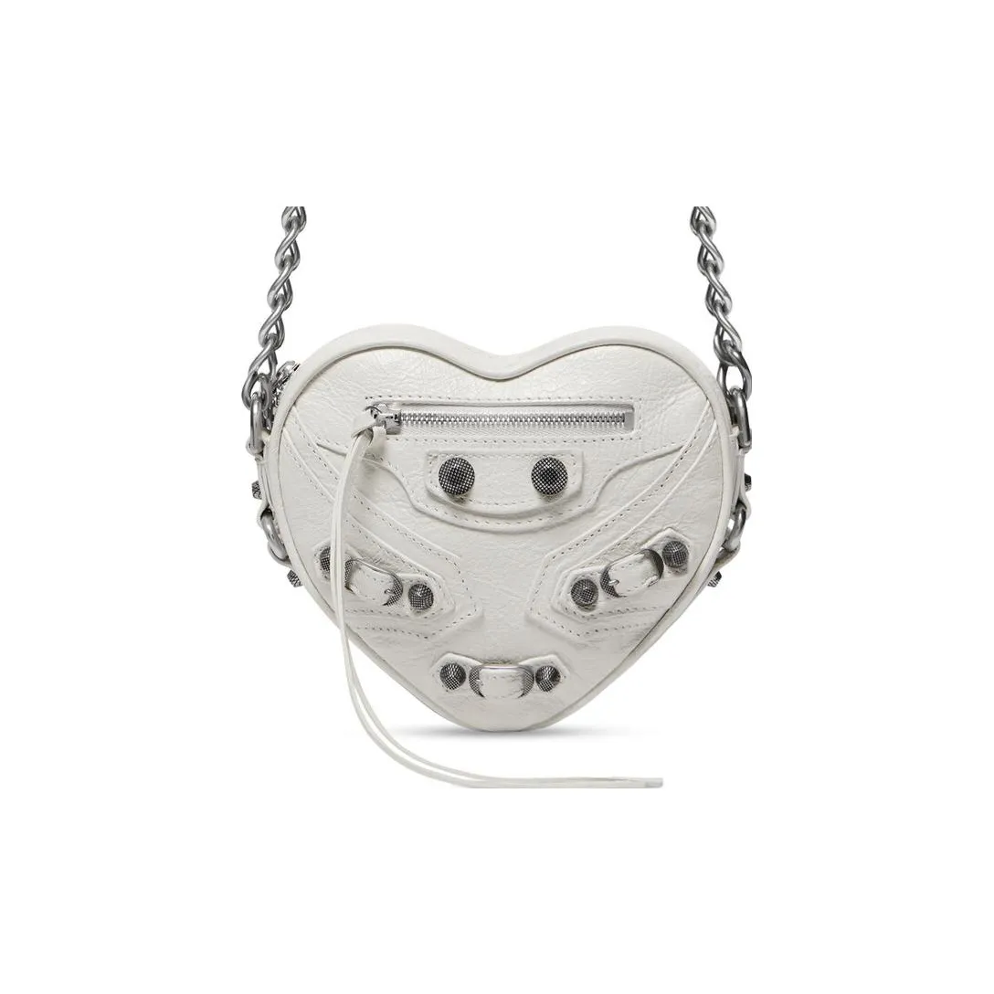 Balenciaga Le Cagole Heart Mini Bag In Optic White