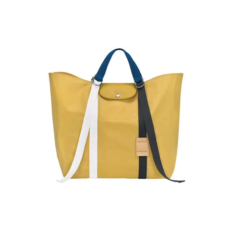 LONGCHAMP Le Pliage Re play Cow Leather Trim Tote Bag, Shopping Bag, Shoulder Bag, Handbag Extra Large Women's Corn