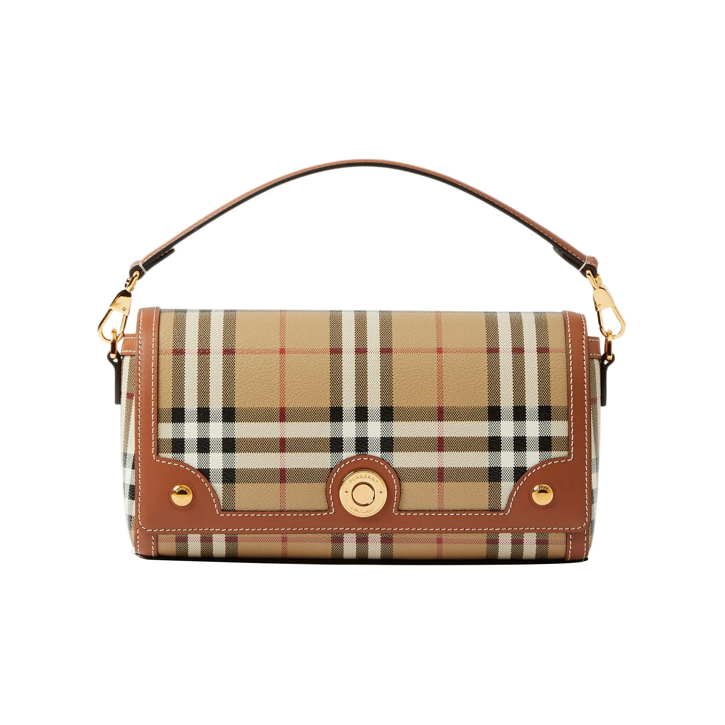 Burberry Cotton With Cow Leather Handbag Shoulder Bag Crossbody Bag Regular Women's Photinia Brown