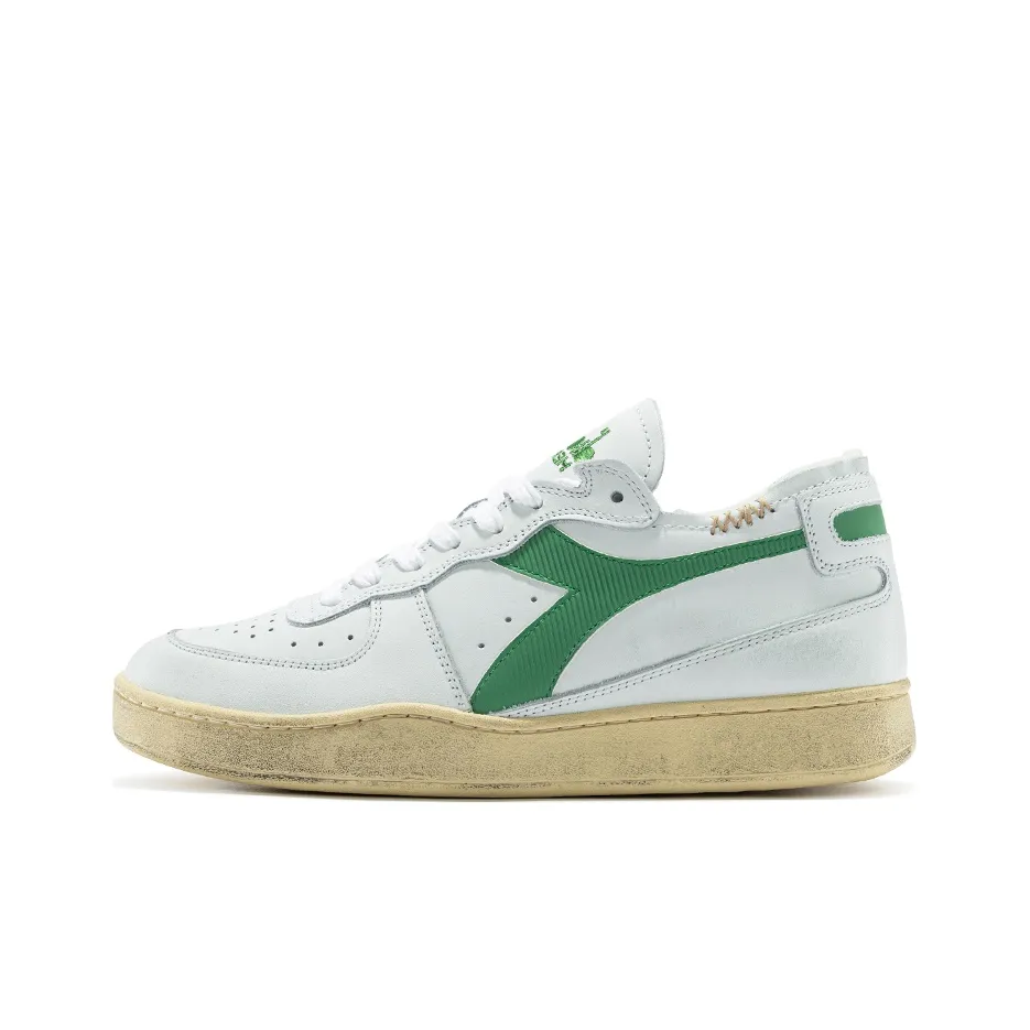 Diadora Mi Basket Амортизация Низкий Топ Casual Унисекс Белый Зеленый