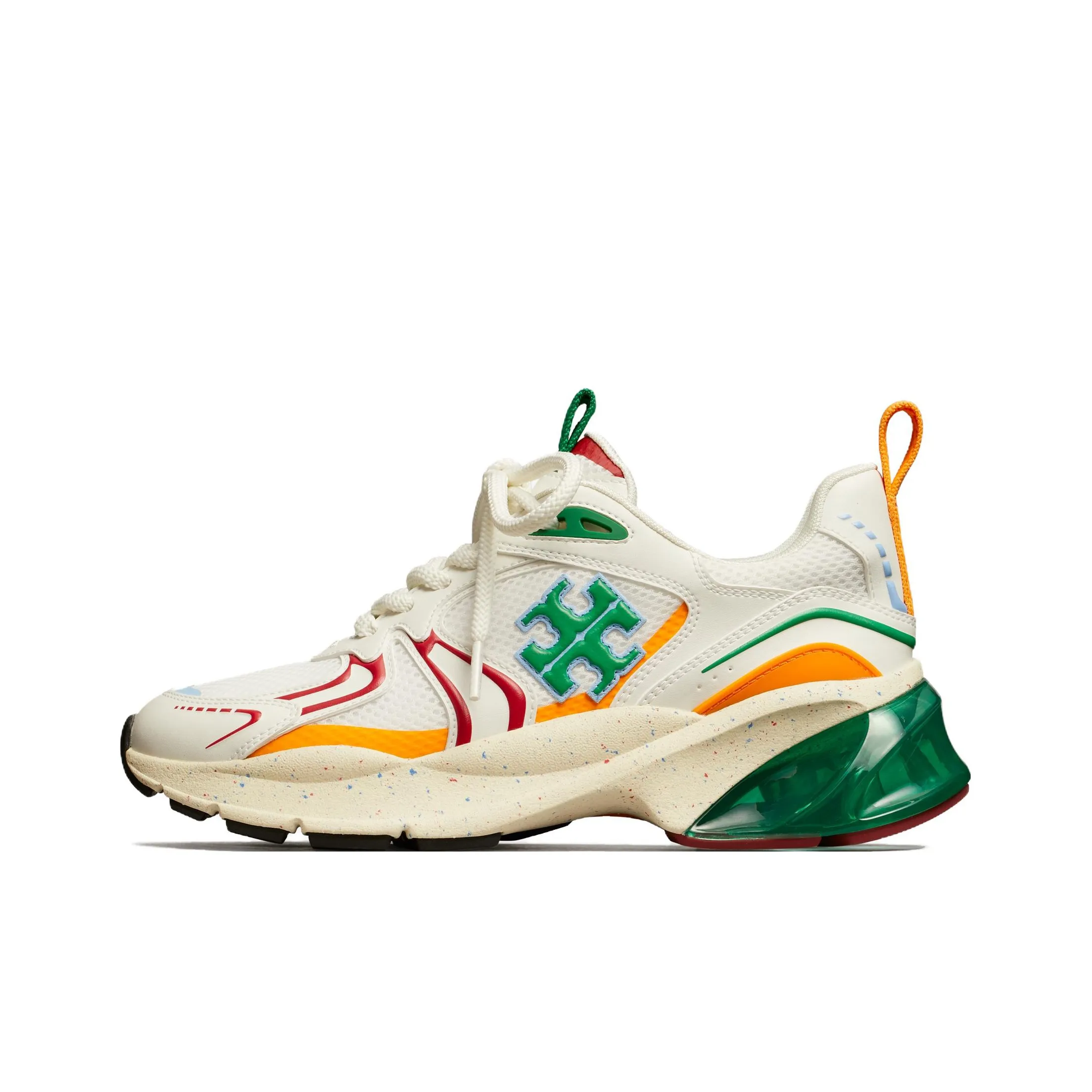 TORY BURCH Good Luck Низкий Топ Спортивная Повседневная Обувь Женская Белая Зеленая Красная