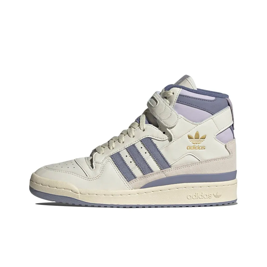 Adidas Originals FORUM 84 Противоскользящие Устойчивые к истиранию Высокие Кроссовки для скейтбординга Унисекс Белый Синий Фиолетовый