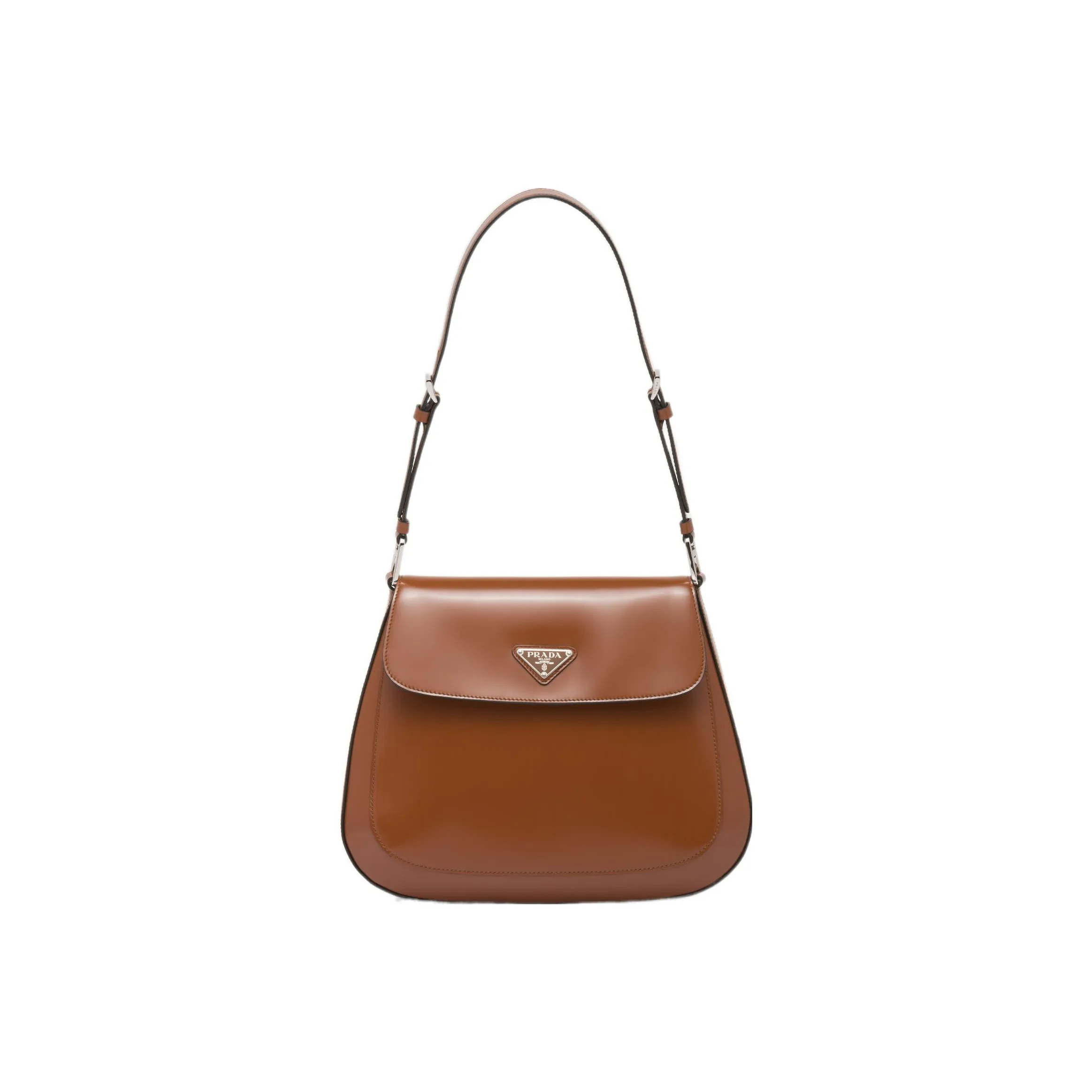 PRADA Cleo Leather Shoulder Bag, Handbag, Shoulder Bag Women's Brown