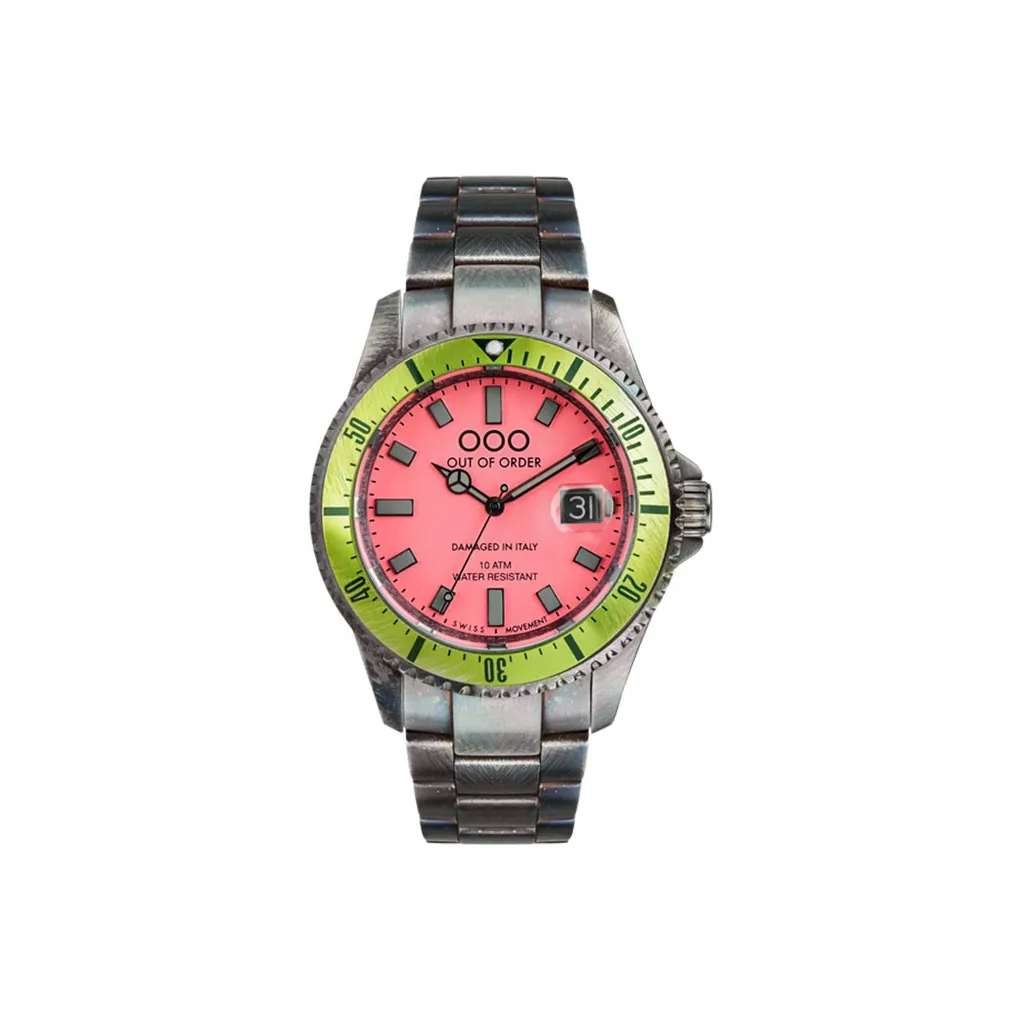 OUT OF ORDER Наручные часы Кварцевый механизм Красный циферблат Унисекс