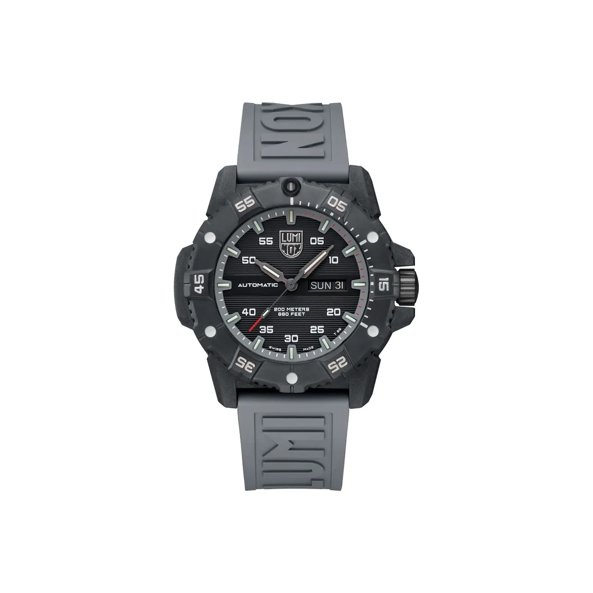 LUMINOX Automatic Mechanical Movement Men's Watches Watch 45mm Black Dial CARBONOX™ Watch Case Rubber Strap