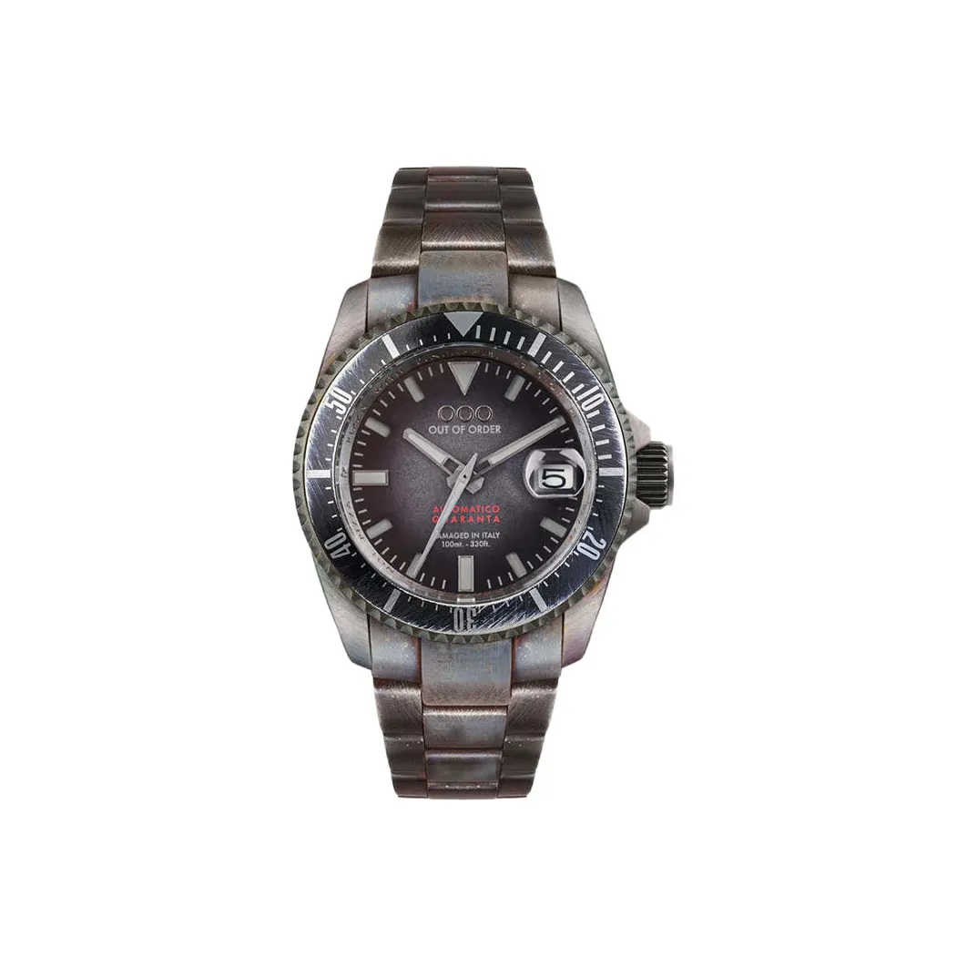 OUT OF ORDER Наручные часы Автоматический Механический Механизм Нержавеющая Сталь Ремешок Черный Циферблат Унисекс OOO.001 21.NE