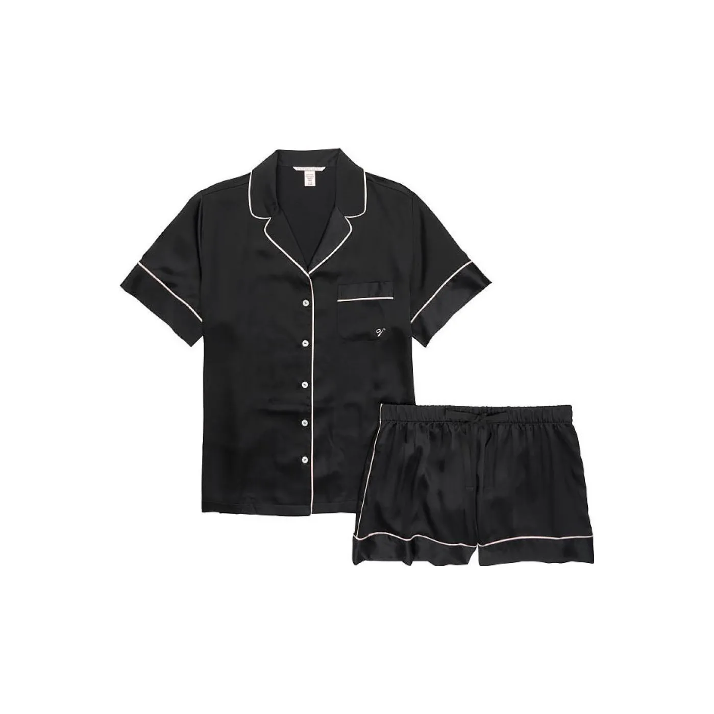 Victoria's Secret Satin Short Pajama Set Pajama Set Women's Black