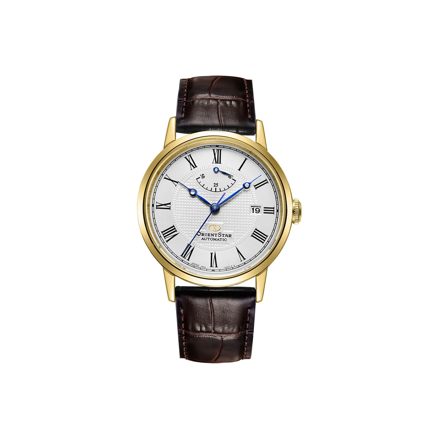 ORIENT STAR Automatic Mechanical Movement Leather Strap Watch Men's Watches White Dial RE AU0001S00B
