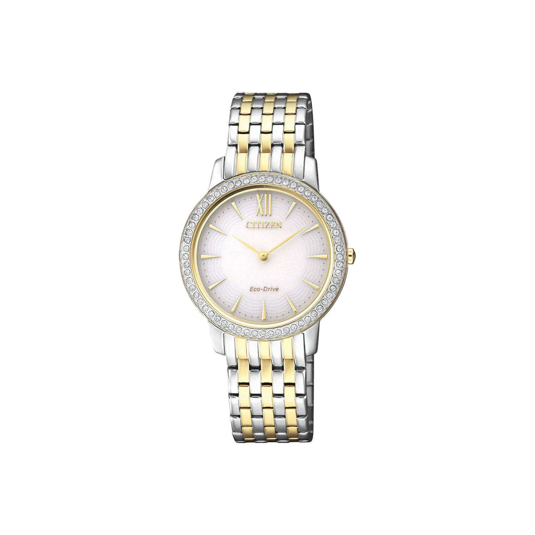CITIZEN Ecology Drive Collection Светильник Кварцевый механизм Нержавеющая сталь Ремешок Часы Женские Белый циферблат