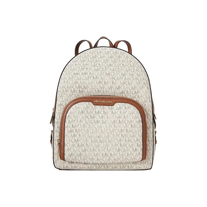 MICHAEL KORS Jaycee Artificial Leather Backpack Tubas Women's Beige & Brown