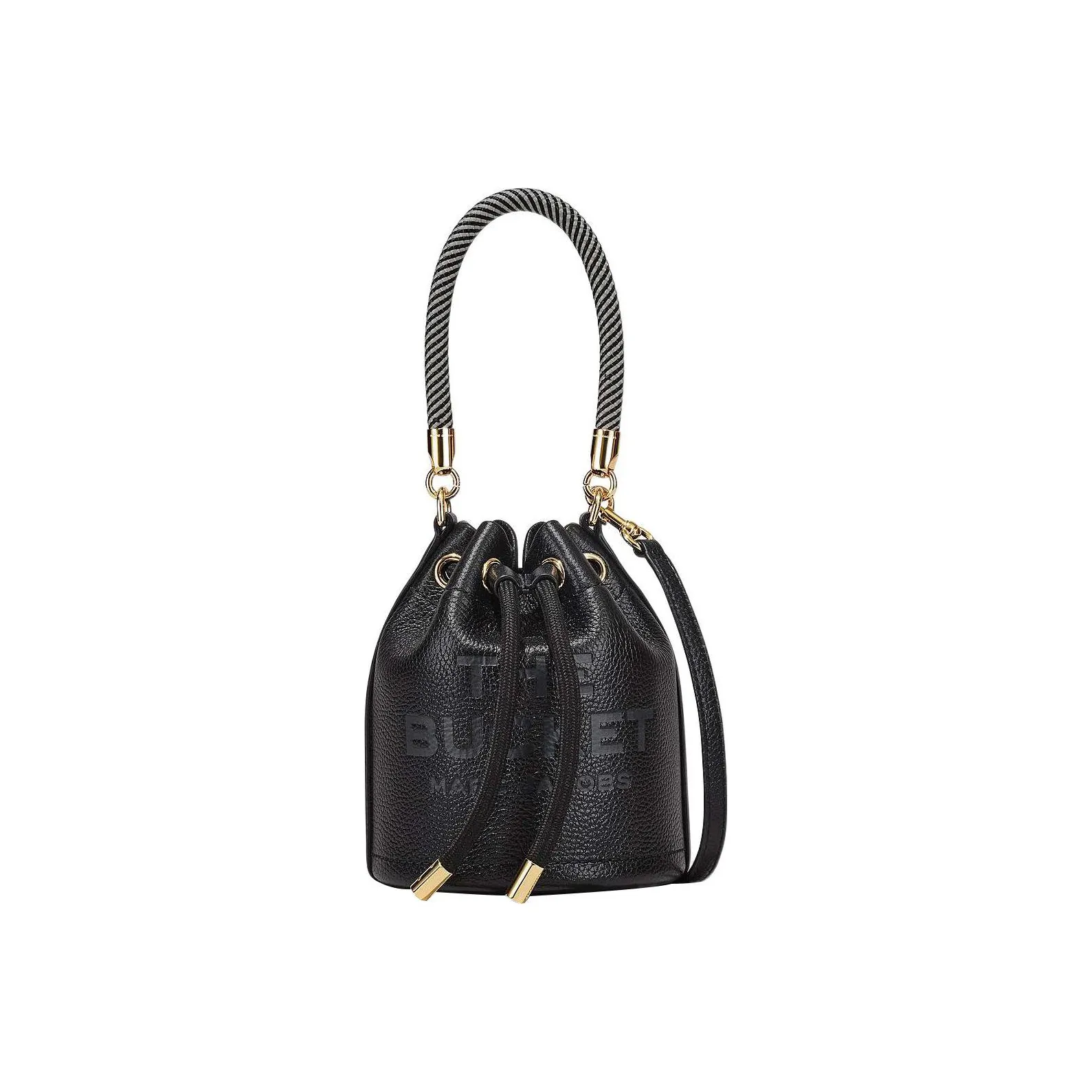 MARC JACOBS Full Grain Leather Bucket Bag Handbag Shoulder Bag Crossbody Bag Mini Women's Black