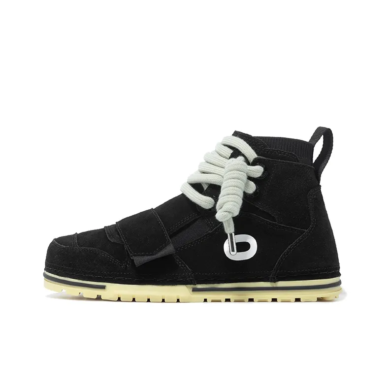 OETZI Скейтборд Кроссовки High Топ Черные Унисекс