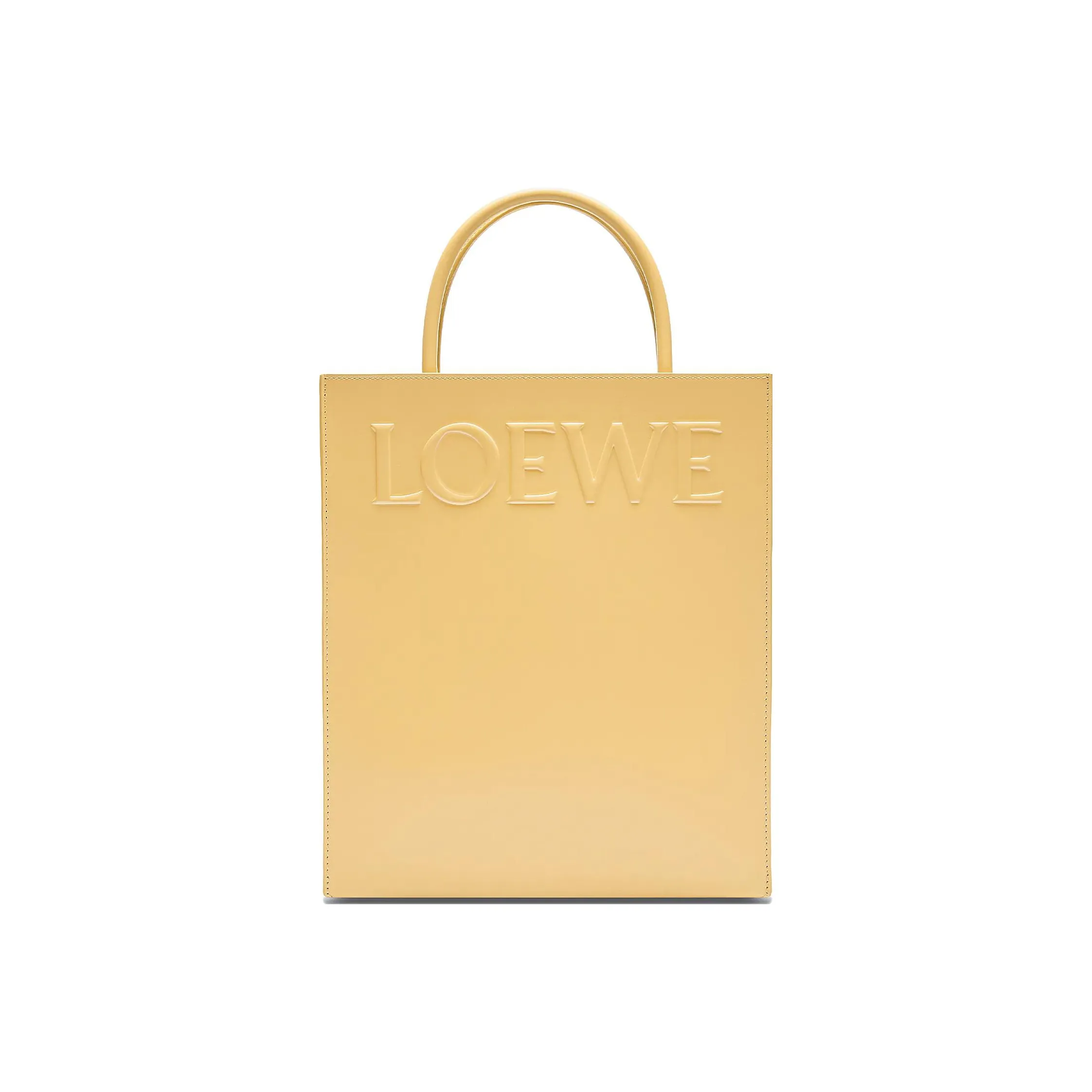 LOEWE Glossy Cow Leather Tote Bag, Shopping Bag, Shoulder Bag, Crossbody Bag, Handbag Women's Yellow