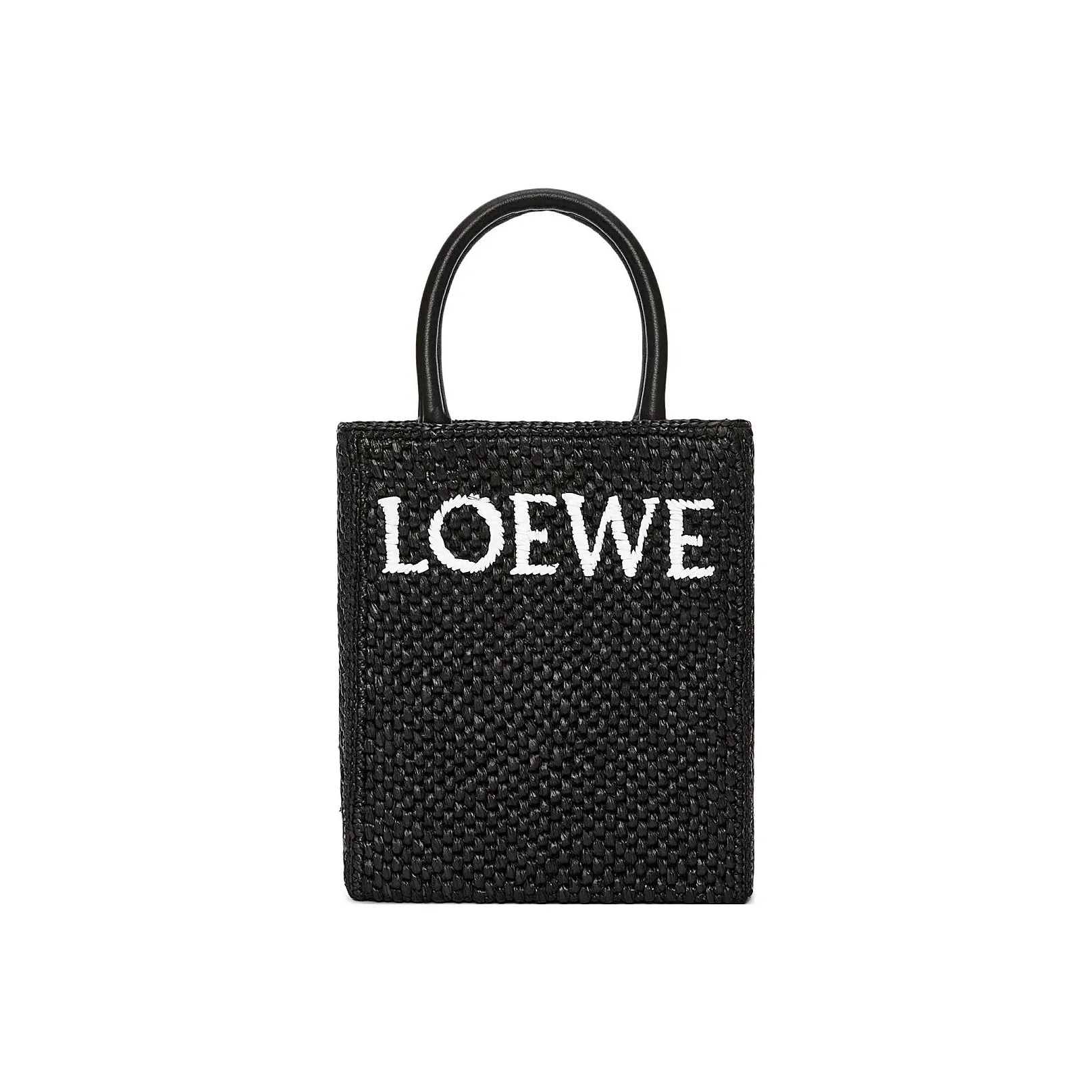 LOEWE Raffia Fiber Handbag Regular Women's Black/White