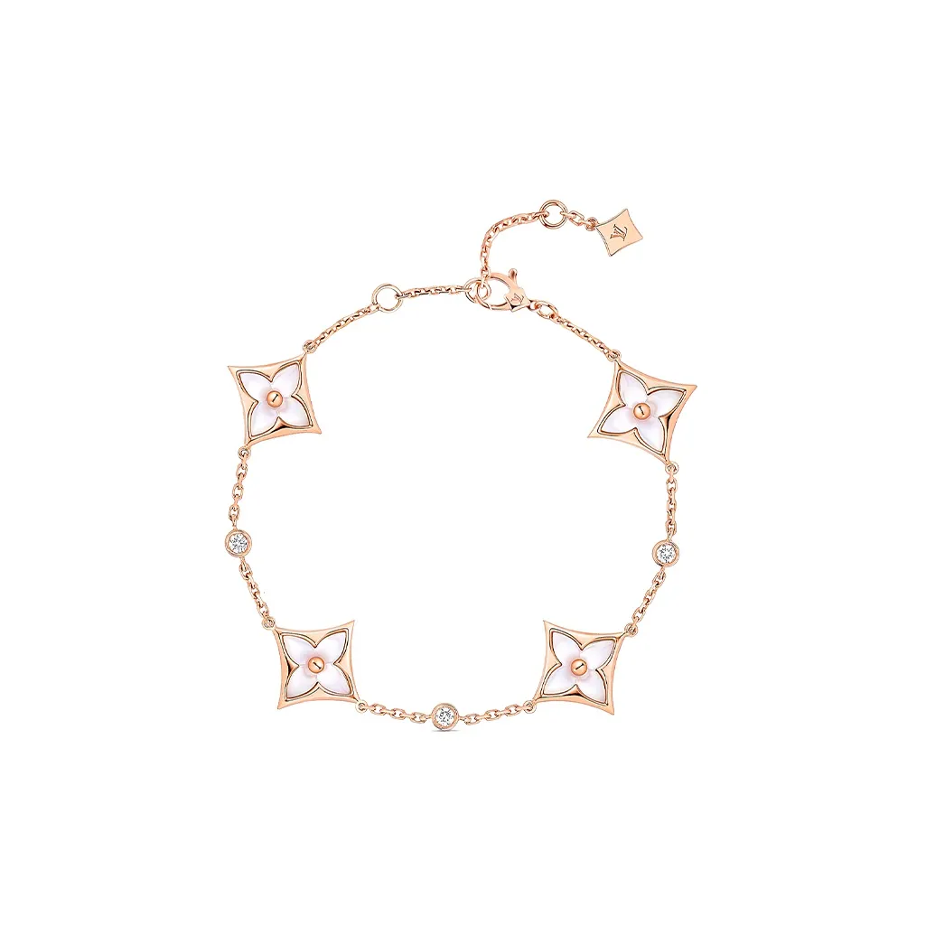 Lv Color Blossom Bb Star Multi Motif Bracelet Pink Gold White Mother of Pearl And Diamonds