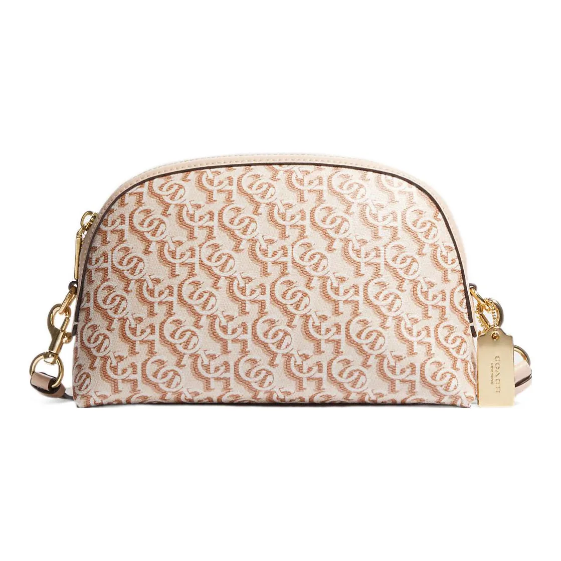 COACH Canvas With Leather Shoulder Bag, Crossbody Bag Medium Size Women's Chalk White