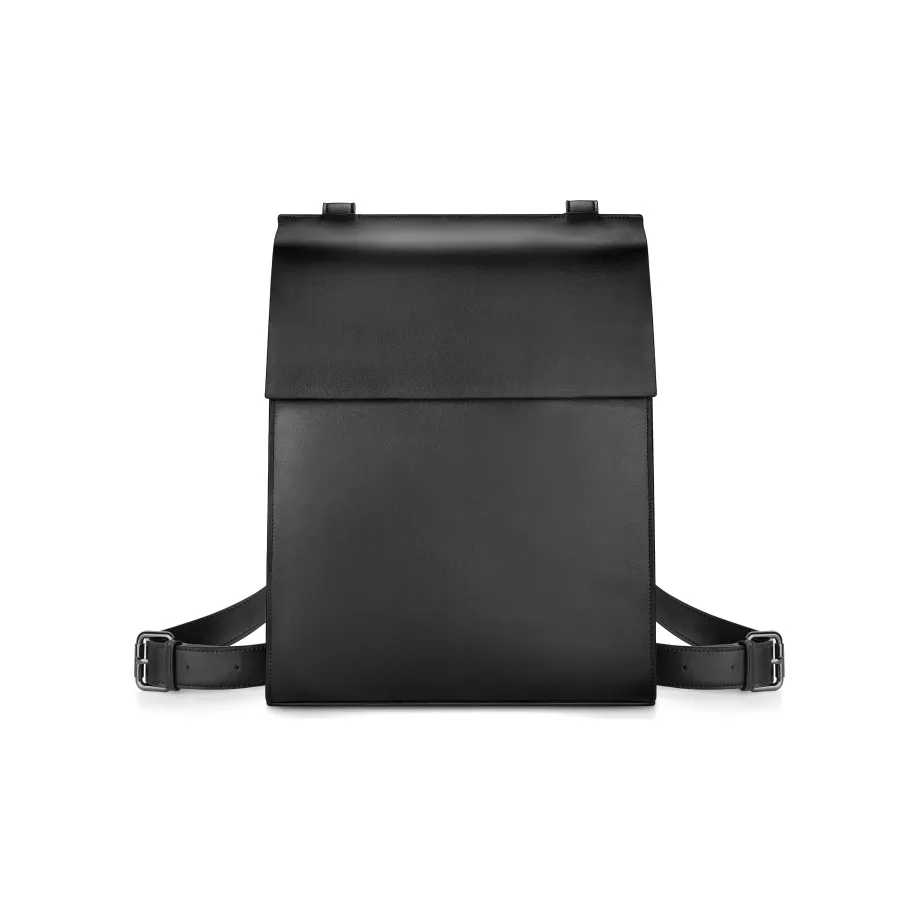 INJOYLIFE Коровья кожа Apple Laptop Сумка Рюкзак Большой Мужской Черный