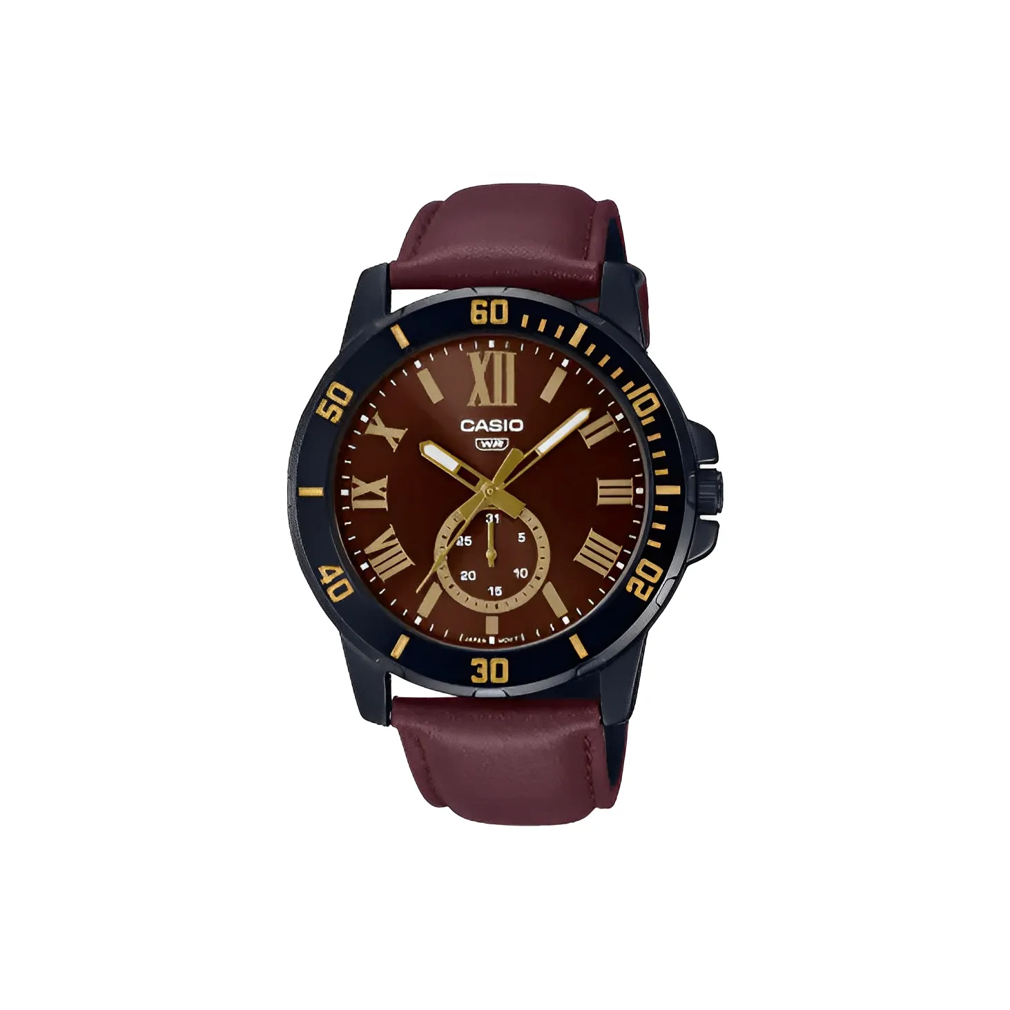 CASIO Standard Series Кварцевый механизм Кожаный ремешок Часы Унисекс Красный циферблат