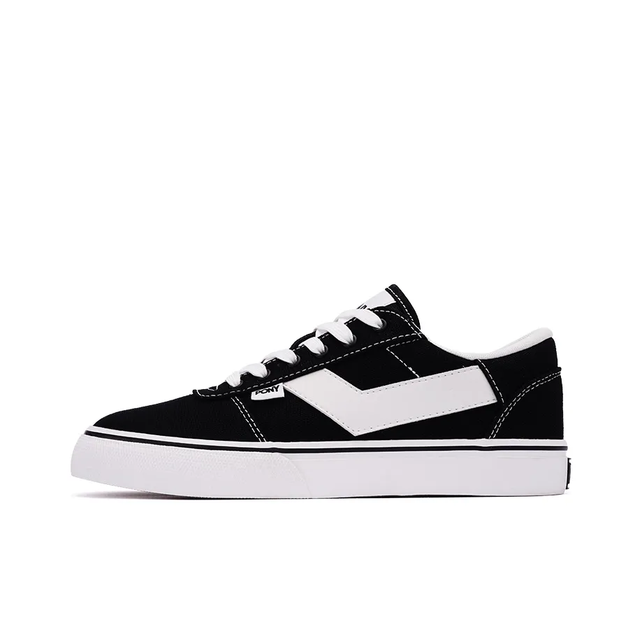 PONY SKATE Low Top Skateboard Shoes Unisex Black