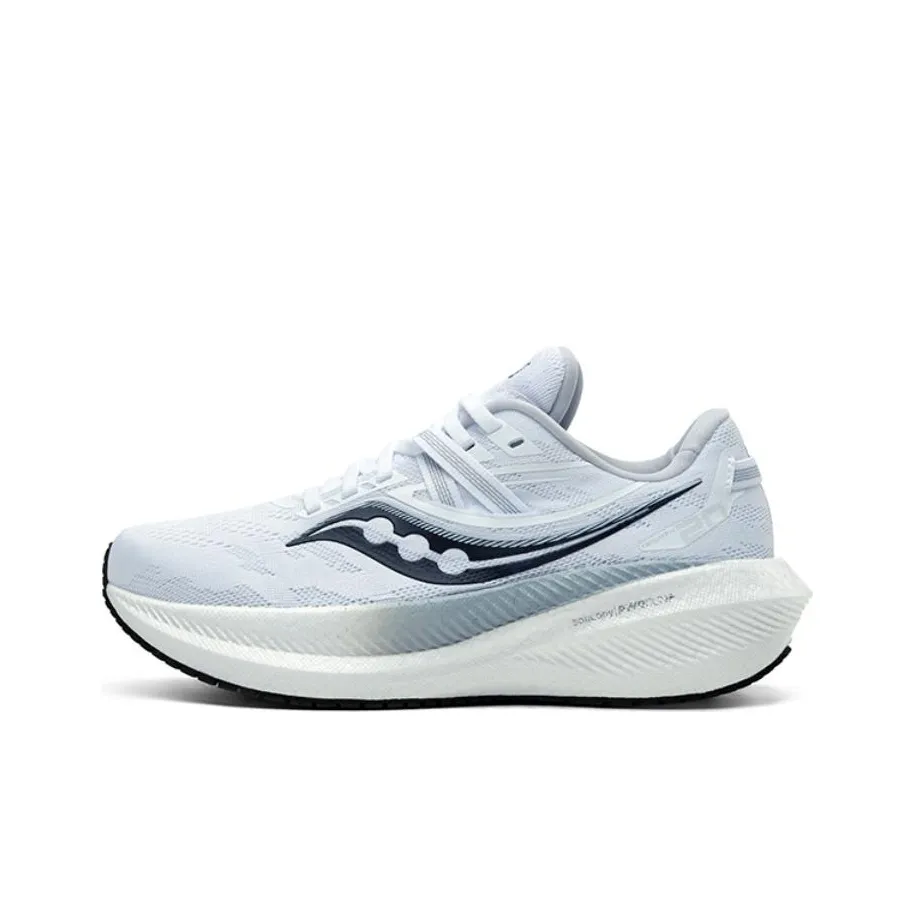 Saucony Triumph 20 Anti Slip Wear Resistant Low Top Marathon Running Shoes Women's White Black