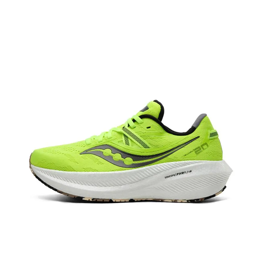 Saucony Triumph 20 Anti Slip And Wear Resistant Lightweight Low Top Marathon Running Shoes Women's Yellow Black