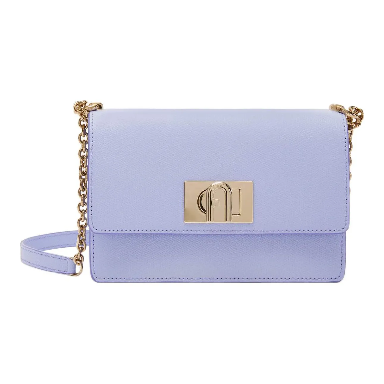 Furla 1927 Collection Кожа Маленькая Квадратная Сумка Сумка через плечо Мини Женская Светло-фиолетовая