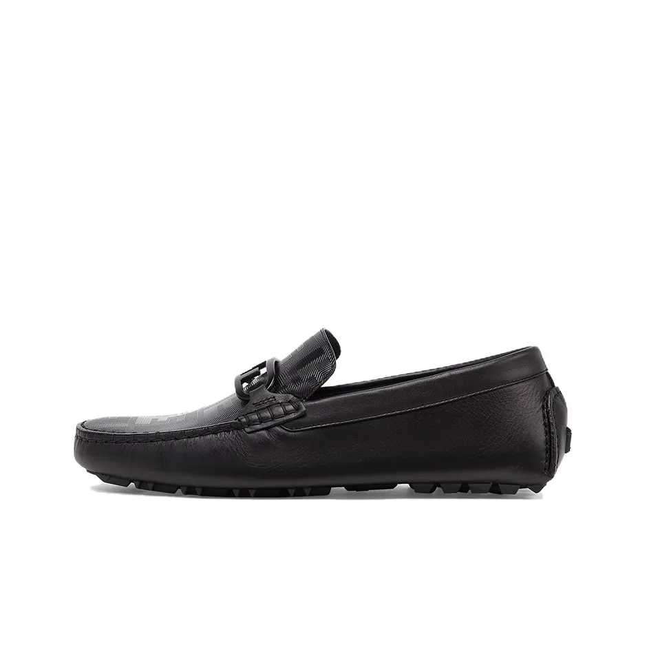 FENDI Logo Detailed Slip On Loafers