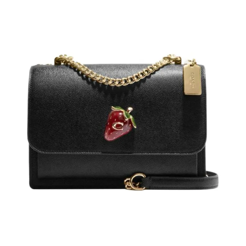 COACH Klare Canvas Leather Chain Bag Crossbody Bag Medium Women's Black