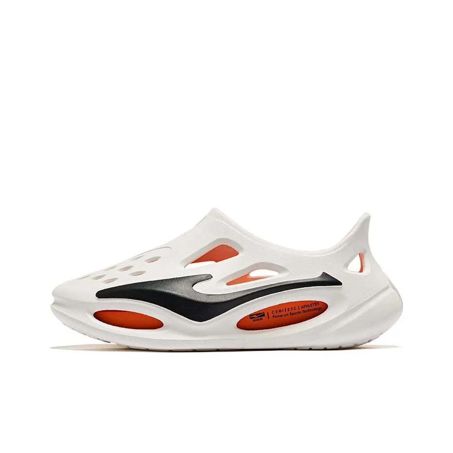 Erke Infinite Lite Clogs Sports Sandals White Black Orange