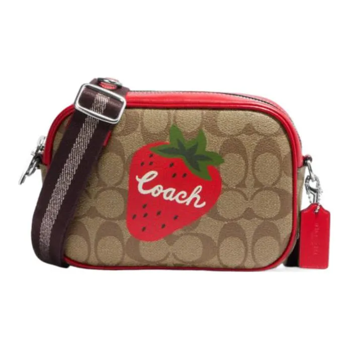 COACH PVC Camera Bags Shoulder Bags Mini Women's Red & Brown