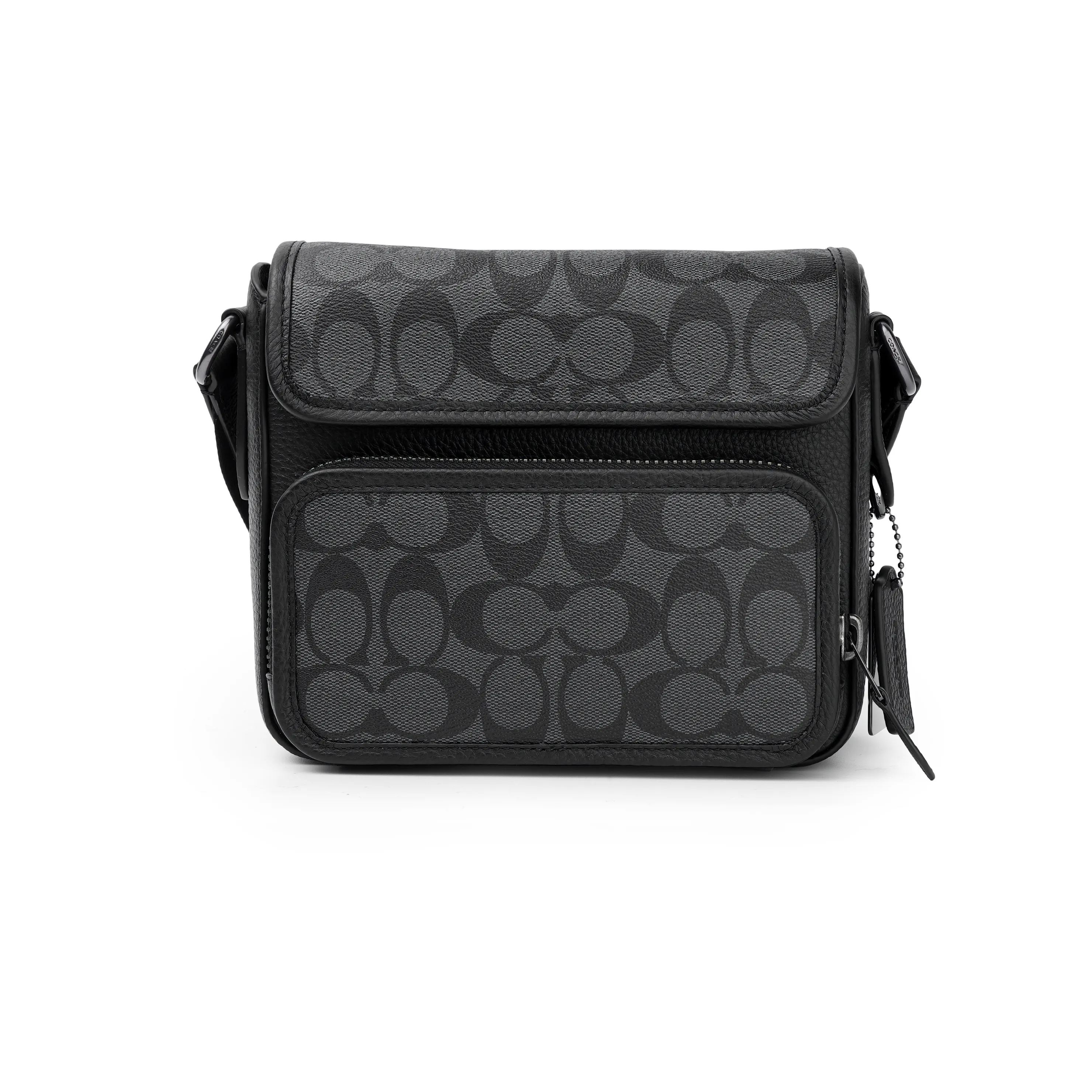 COACH Sullivan Cow Leather Patchwork Messenger Bag Crossbody Bag Shoulder Bag Medium Size Men's Black