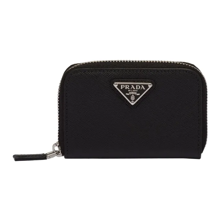 PRADA Saffiano Leather Coin Purse Wallet Men's Black