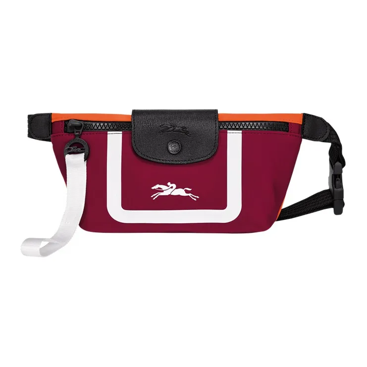 LONGCHAMP Le Pliage Canvas With Leather Trim Canvas Bag, Fanny Pack, Shoulder Bag, Crossbody Bag Women's Burgundy