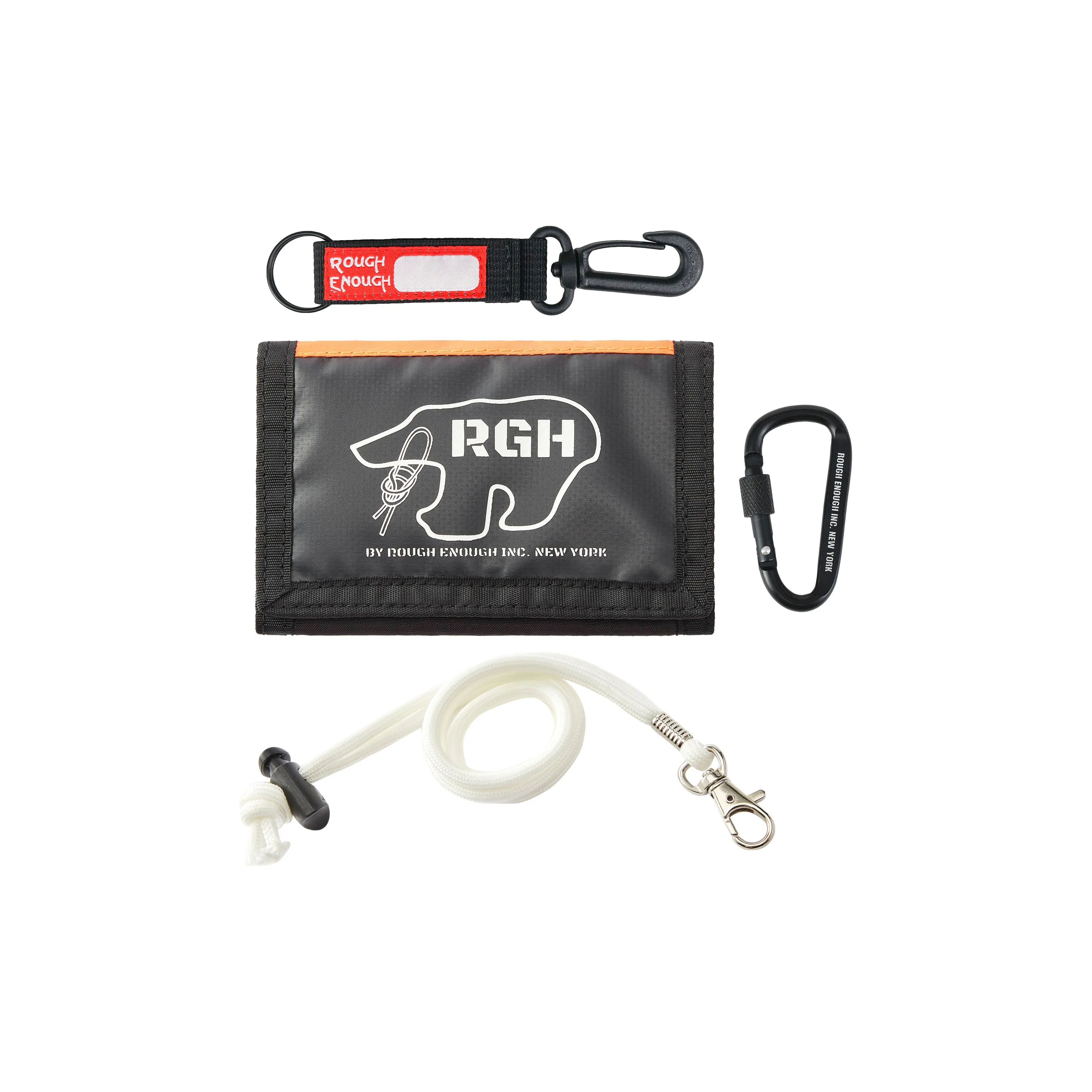 Rough Enough ТЕНТ Ткань Водонепроницаемая Ткань Украшение Сумка Монетница Держатель для карт Кошелек Унисекс Черный