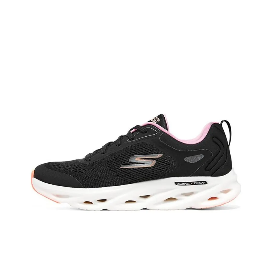 Skechers GO Run Max Running Shoes Women's Low Top Black/White/Pink