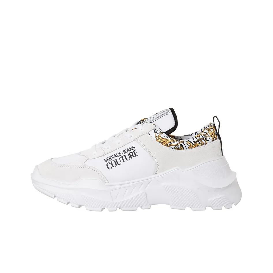 VERSACE JEANS VERSACE Низкий Топ Спортивная Повседневная Обувь Мужская Экрю