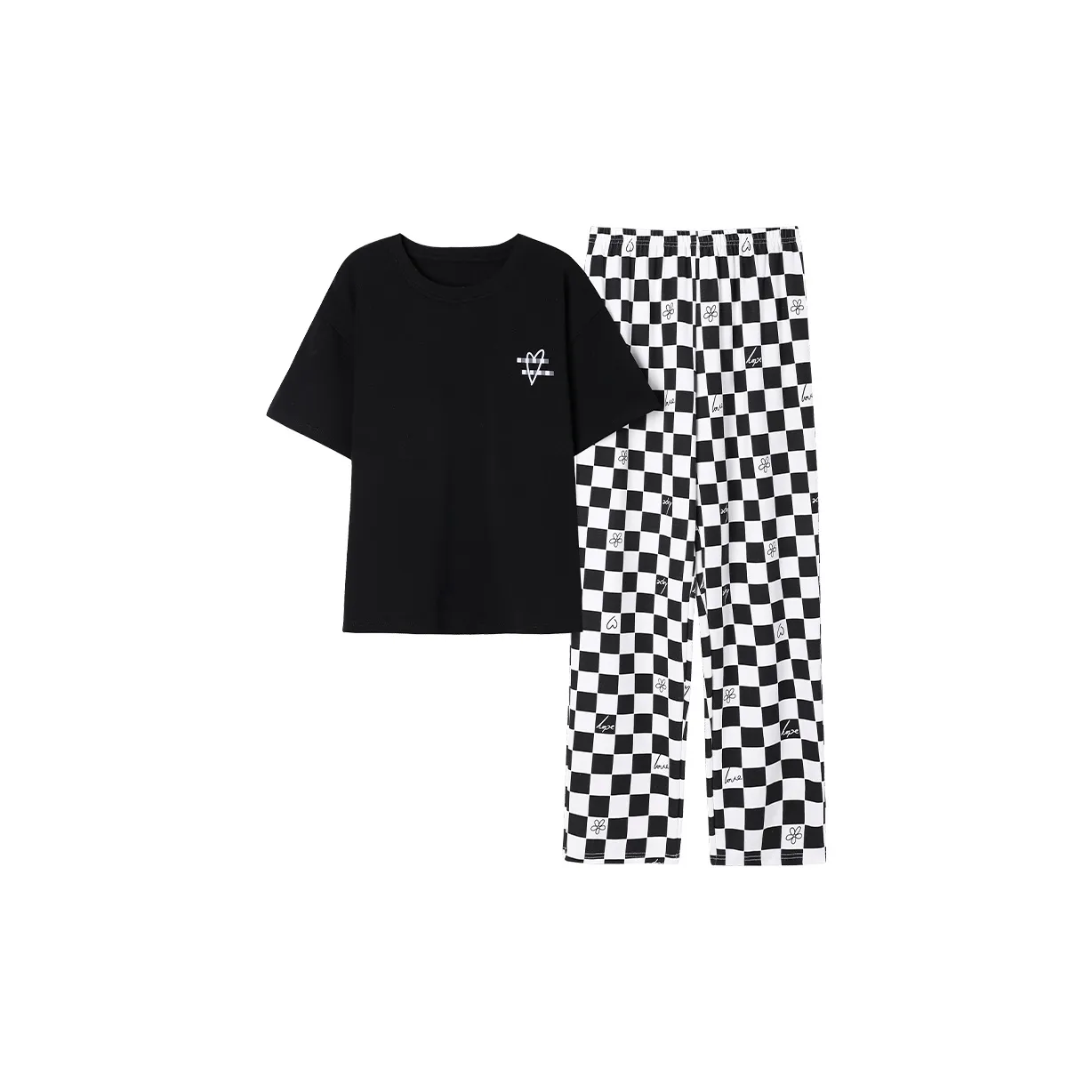 Cotton Gene Pajama Set Women's Black