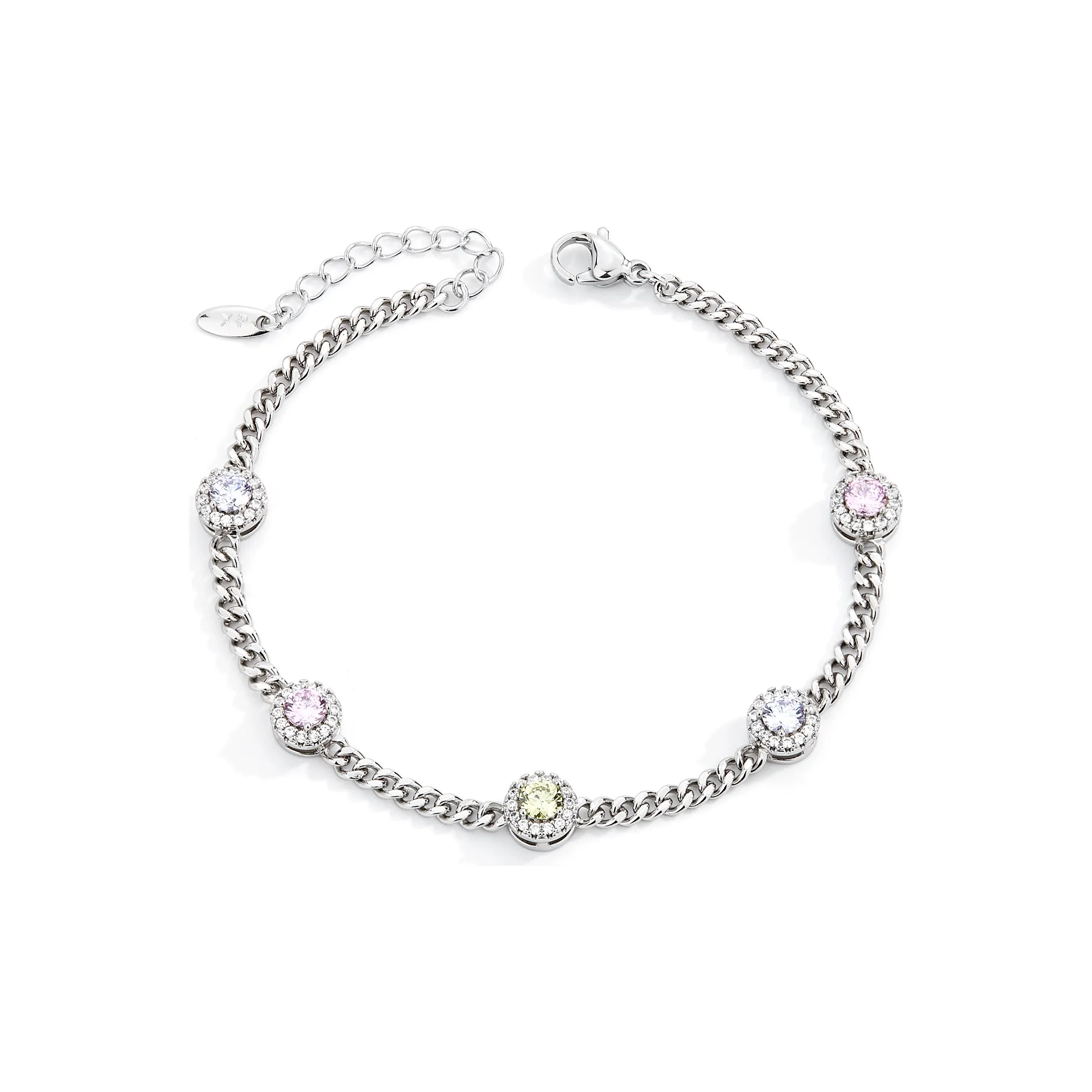 CLARKIA FLOWER Медный Палладий Покрытый Белый K Браслеты Серебряный BRACELET Подарочная коробка Женские