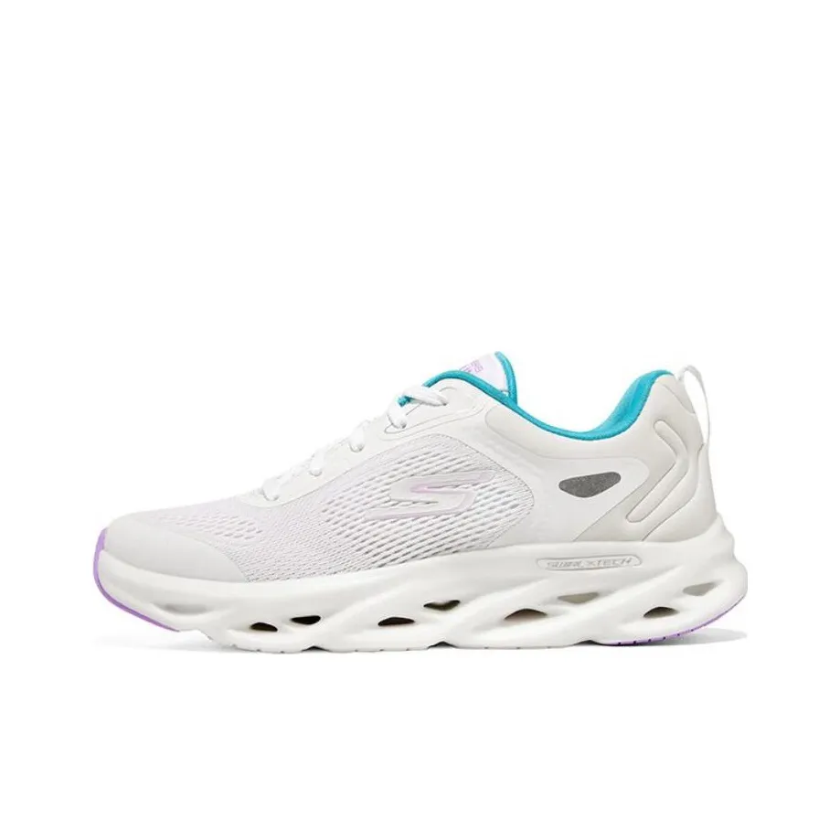 Skechers GO RUN Swirl Tech Speed Low Топ Беговые кроссовки Женские Белый Синий