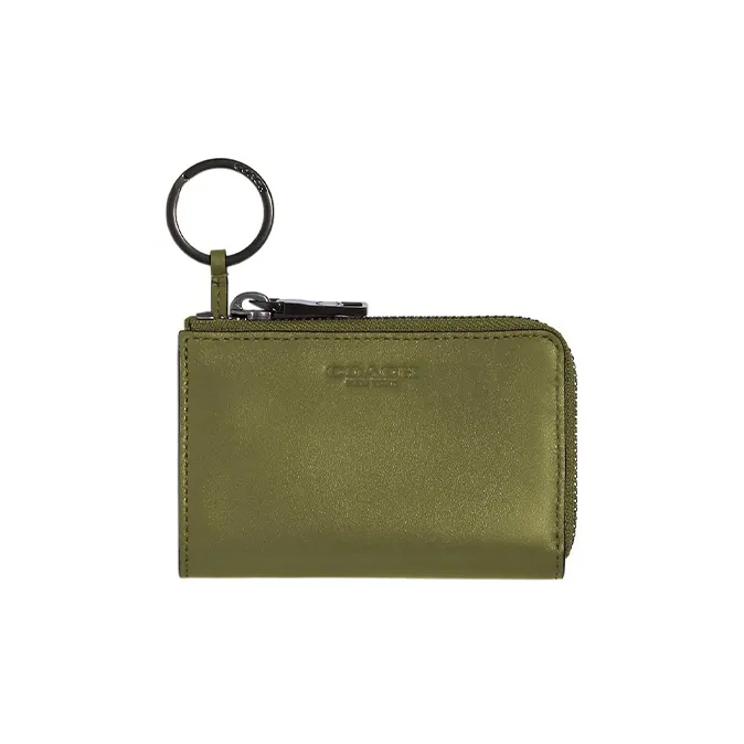 COACH Key Case Телячья кожа Монетница Держатель для карт Key Pouch Женский Зеленый